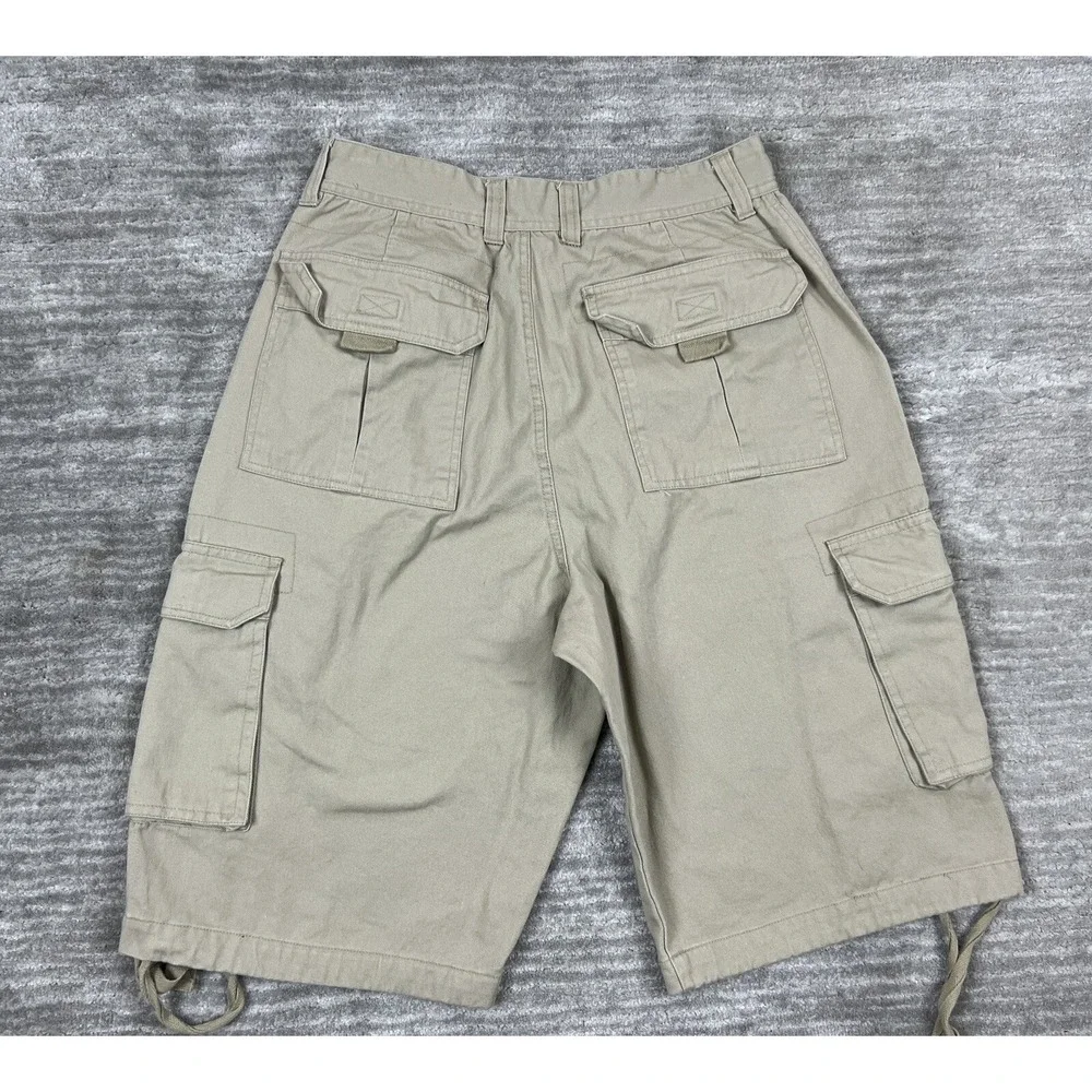 OTB Cargo Shorts Mens 32 Tan One Tough Brand Khaki Cotton Utility Drawstring Hem